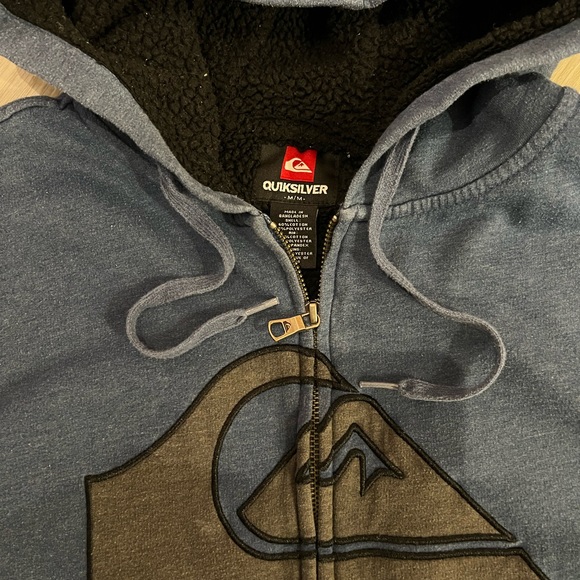 Vintage Quiksilver Sherpa Zip Up Hoodie - Picture 5 of 6